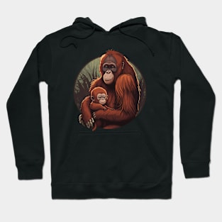 Orangutan Mum and Baby Hoodie